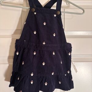 Gymboree Dark Blue Overalls with Penguin Design